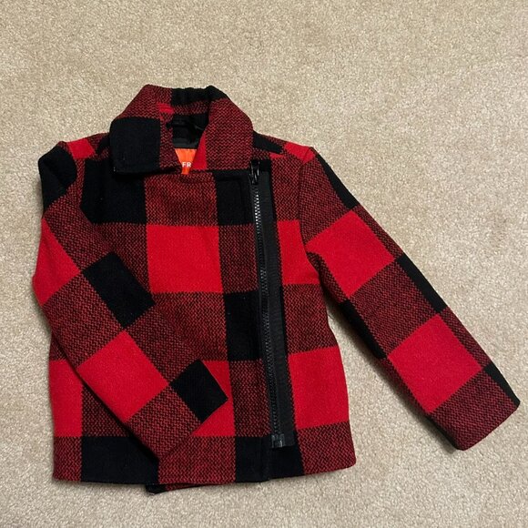 2/$30 Red Plaid Joe Fresh Jacket - Picture 1 of 11